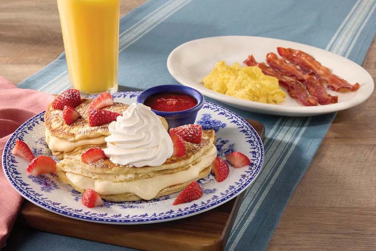 Strawberry Stuffed Cheesecake Pancakes