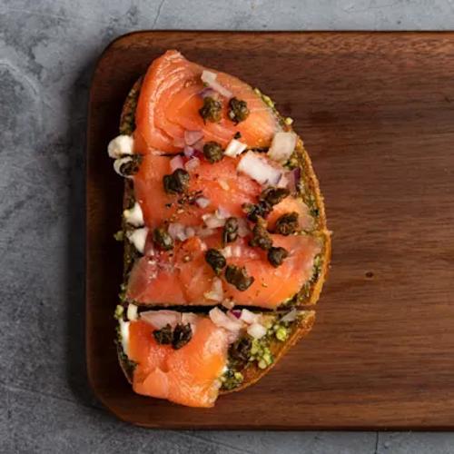 Smoked Salmon Pesto Bruschetta